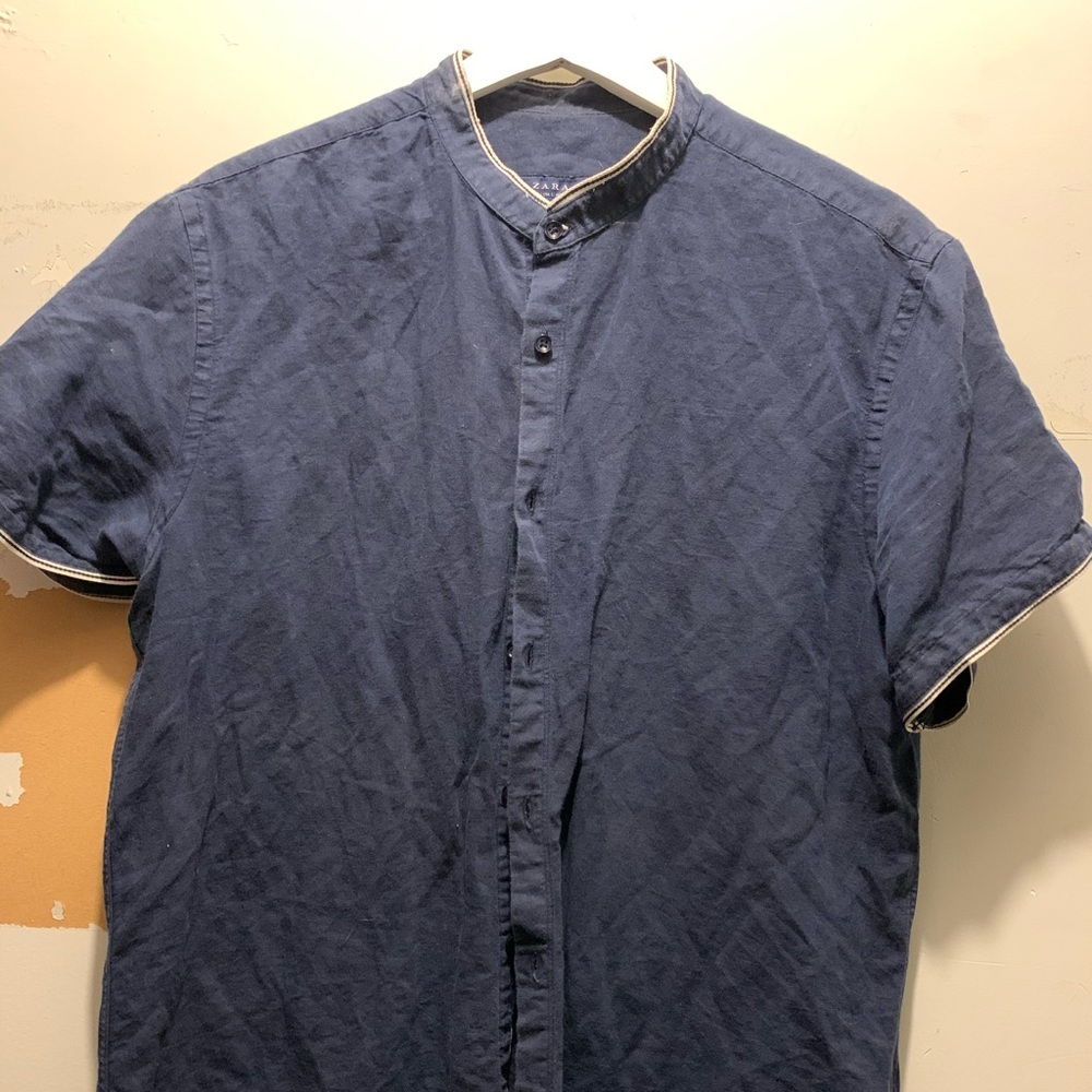 Mandarin collar button up